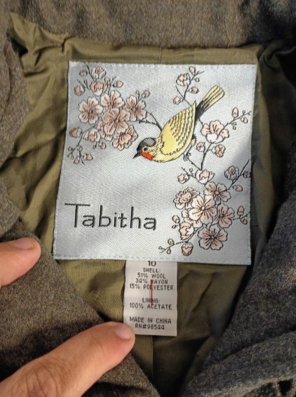 Tabitha Grey Ruffle Wool-Blend Button Front Jacket - Picture 3 of 5